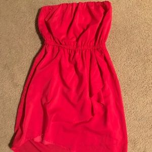 Hot pink strapless dress